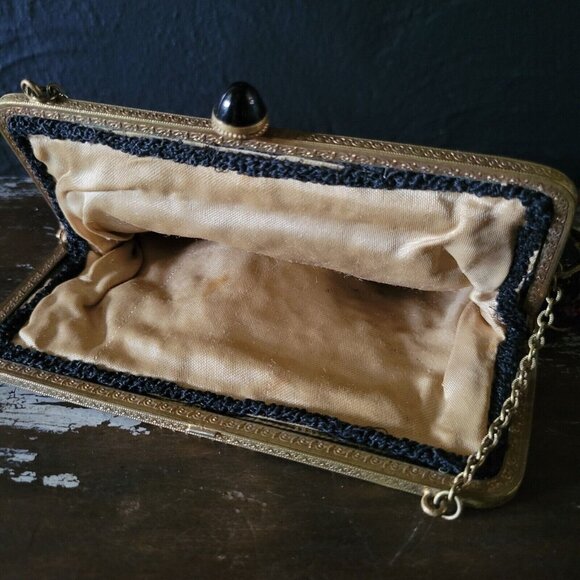 Vintage 1930's Needlepoint Petit-Point Tapestry Evening Purse - Picture 3 of 5